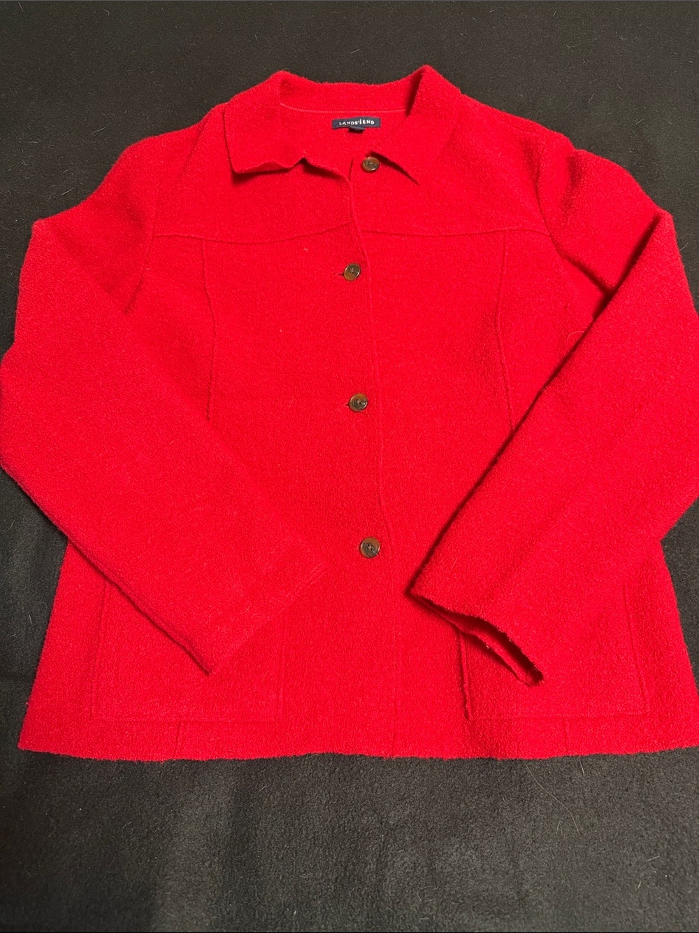 Lands' End Women's Red Wool Jacket